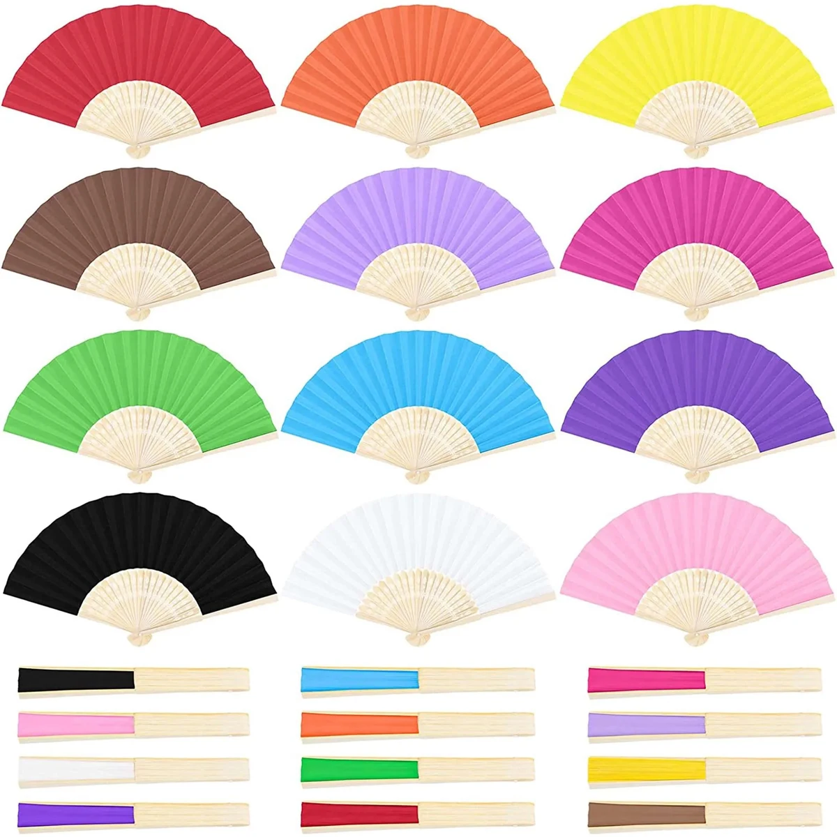 Handheld Folding Paper Bamboo Fan 1
