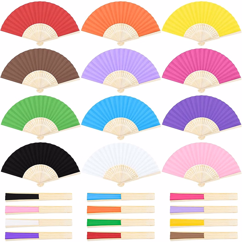 Handheld Folding Paper Bamboo Fan