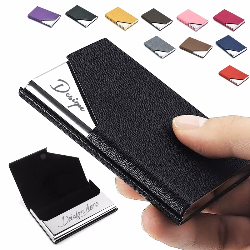 MOQ50 Sleek Metal Magnetic Business Card Case