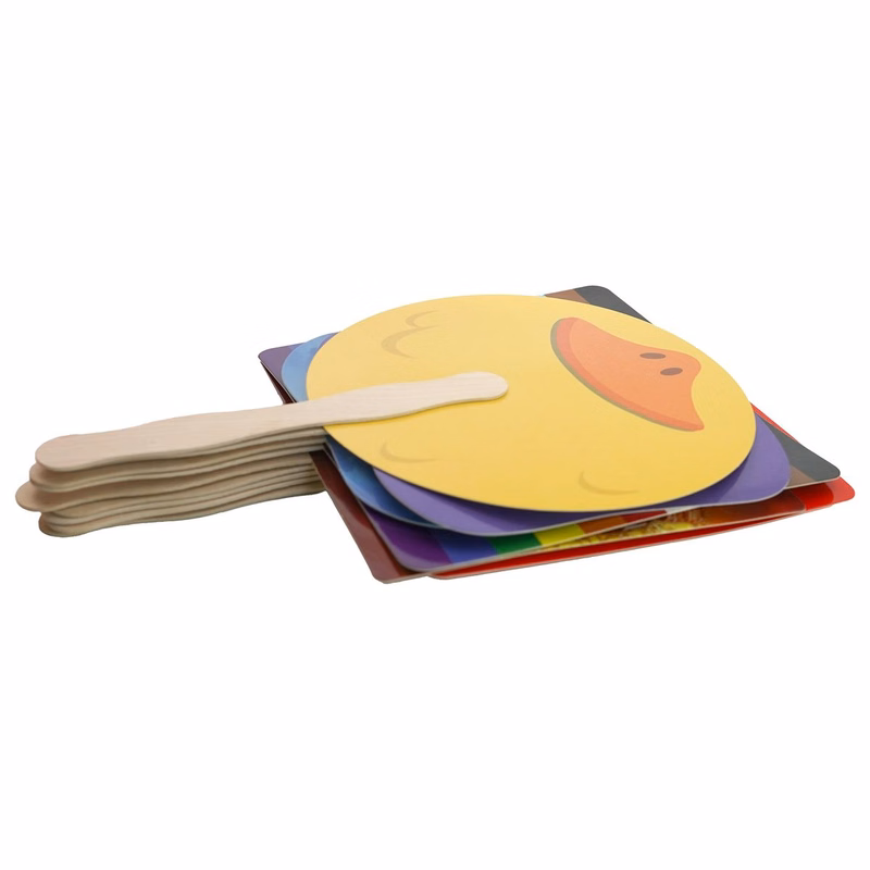 Paper Fan with Wooden Handle