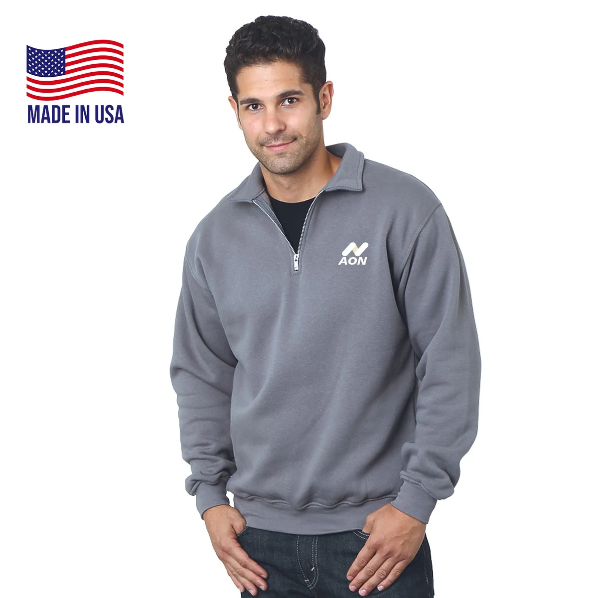 Made in USA Unisex Pre-Shrunk Quarter Zip Fleece 1