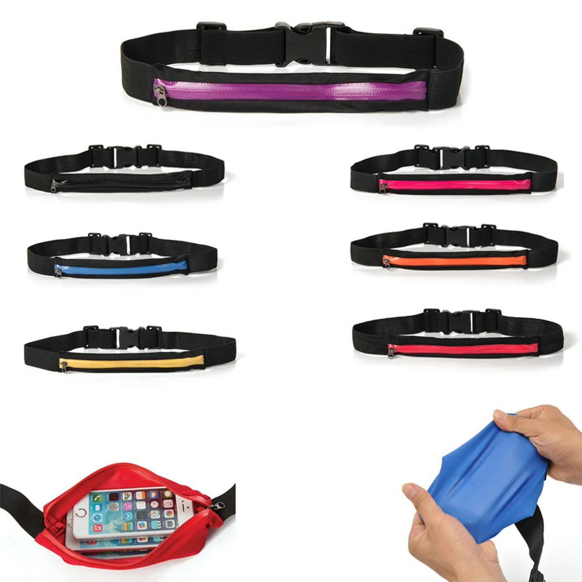 Running Belt Waist Pack Pouch with Adjustable Elastic Strap 1