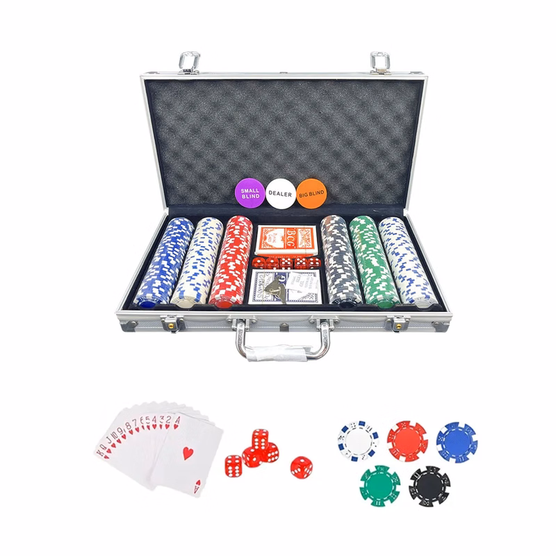 300Pcs Texas Chips Dice Poker Set With Storage Box