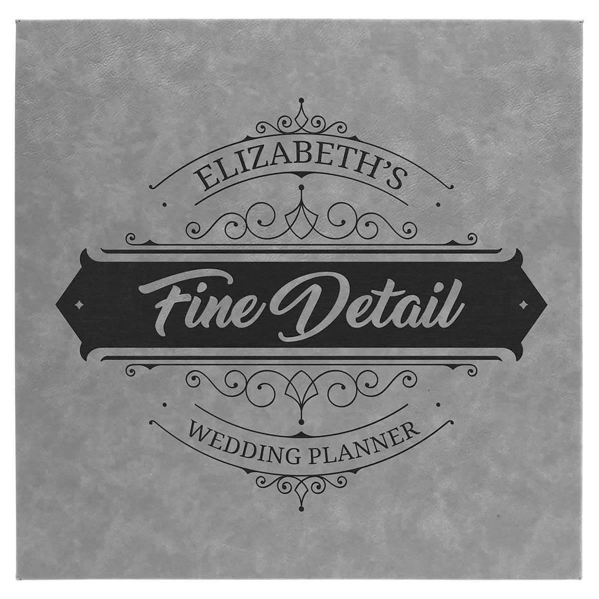14" x 14" Gray Leatherette Wall Decor with Sawtooth Hanger 1