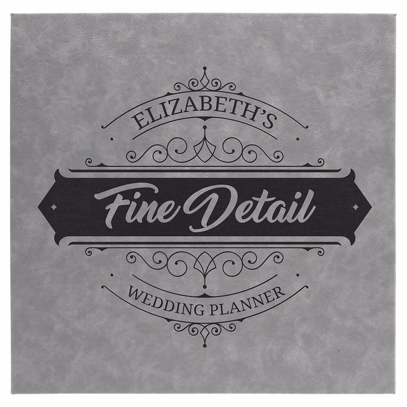 14" x 14" Gray Leatherette Wall Decor with Sawtooth Hanger