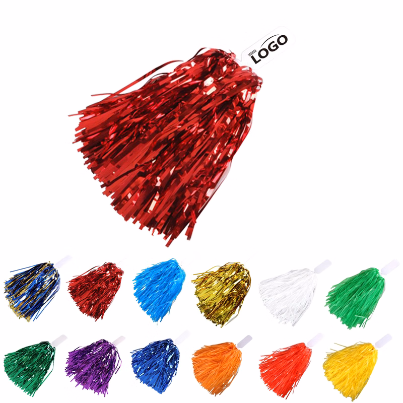 Metallic Cheer Poms Flat Handle For Events