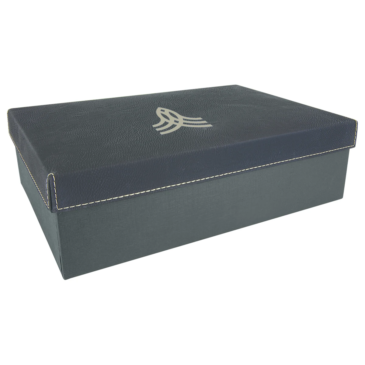 11 3/4" x 7 3/4" Black/Gold Leatherette Gift Box 1
