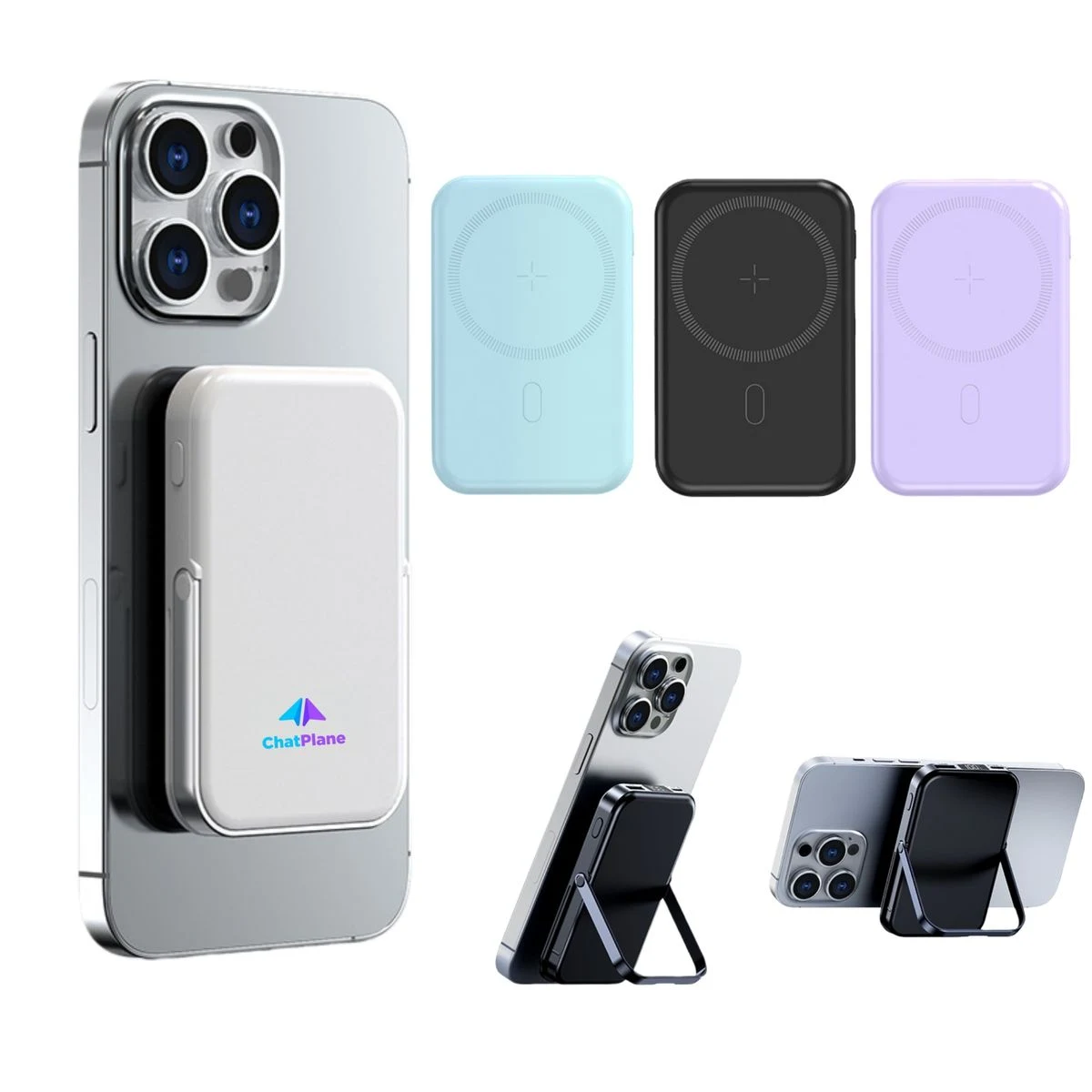 Magnetic Portable Charger Power Bank with Foldable Stand 1