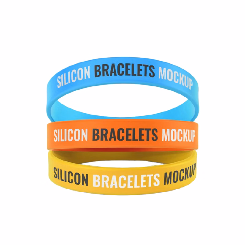 Debossed Color Fill Rubber Silicone Wristband