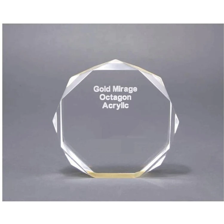 5" Gold Mirage Octagon Acrylic Award 1