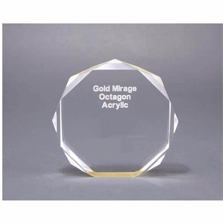 5" Gold Mirage Octagon Acrylic Award