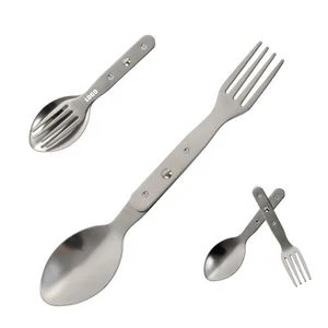 Versatile Stainless Steel Folded Dual Head Spoon And Fork 1