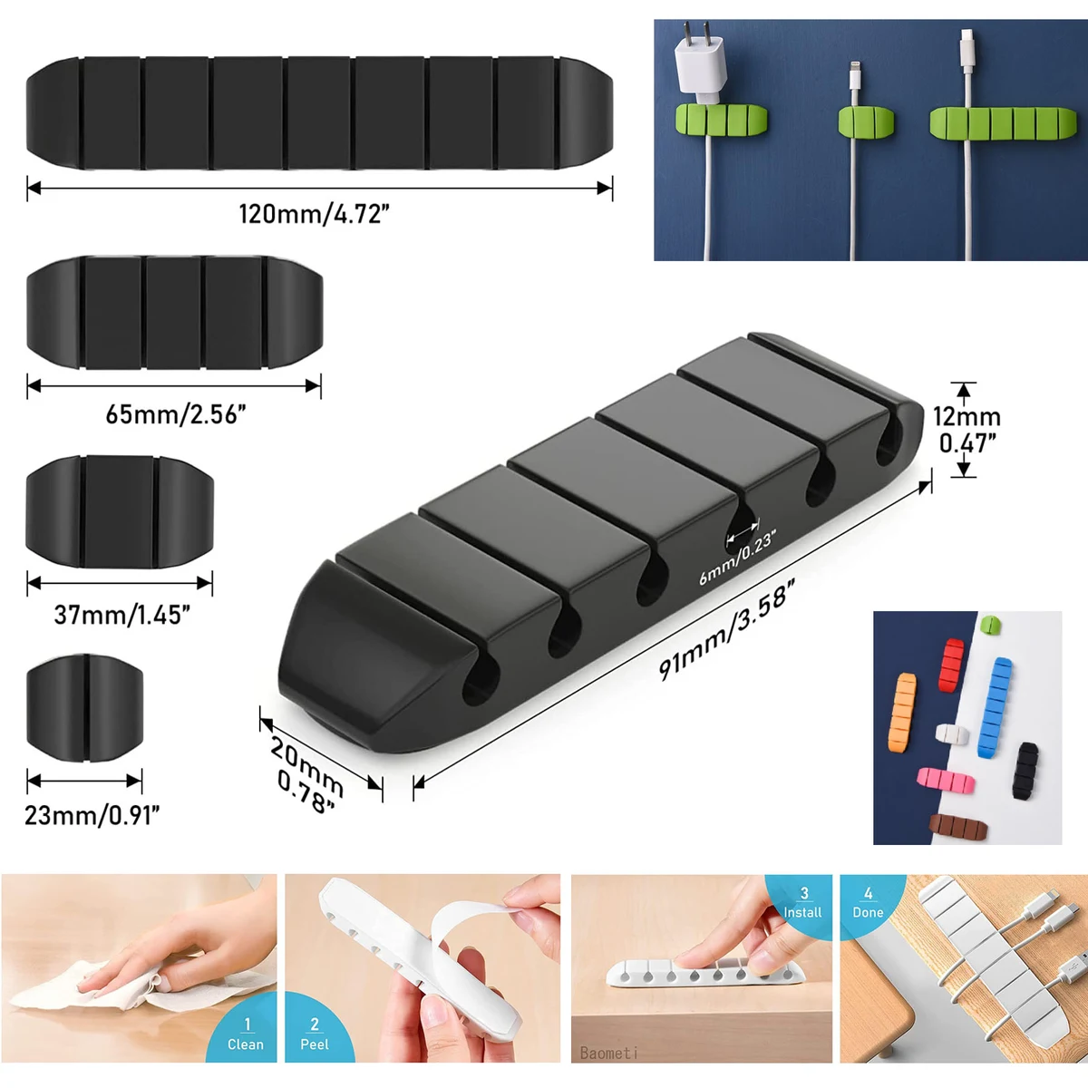 1 Slot Adhesive Cord Holders 1
