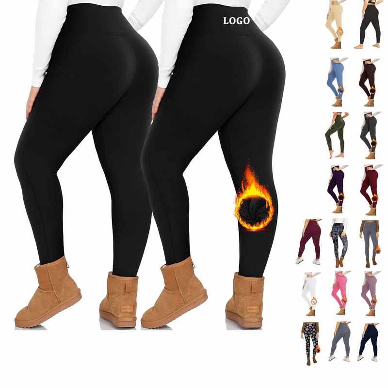 Women Fleece Lined Waist Winter Thermal Yoga Leggings