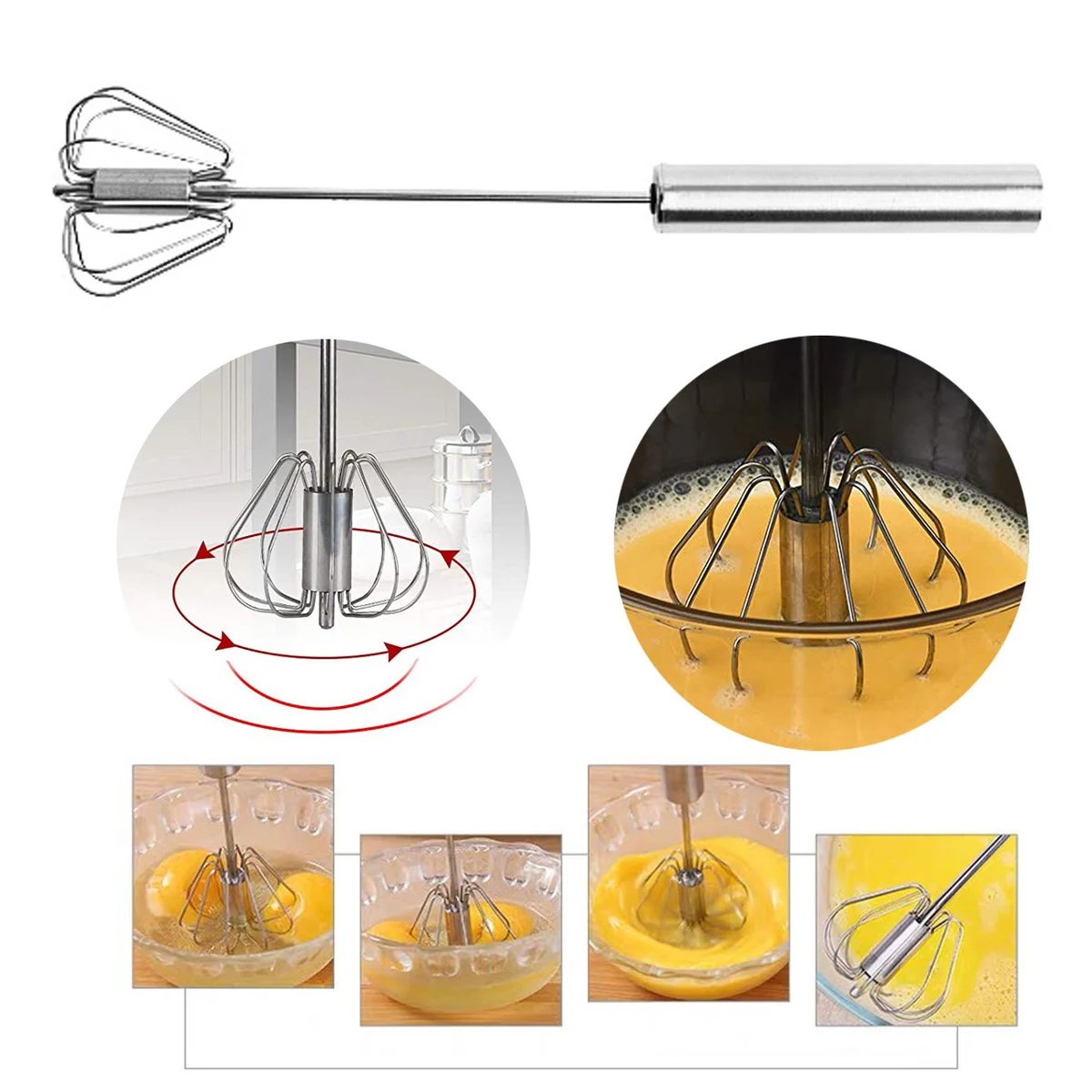 Stainless Steel Hand Push Whisk 1