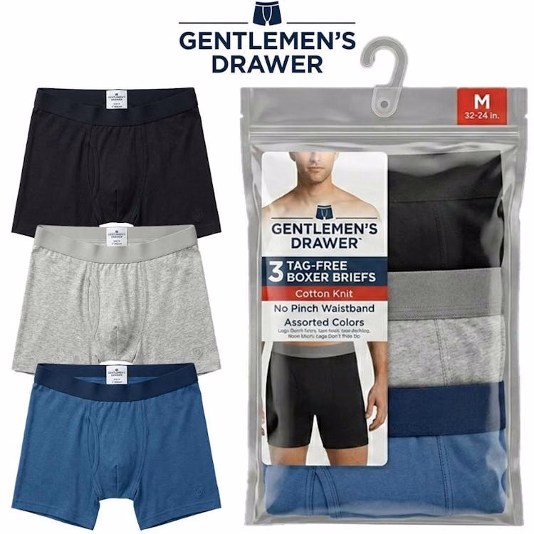Men's Boxer Briefs - 3 Pack Size S-XL