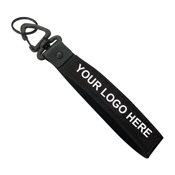Custom Embroidery Woven Luggage Tag Keychain — Travel Industry Giveaway 1