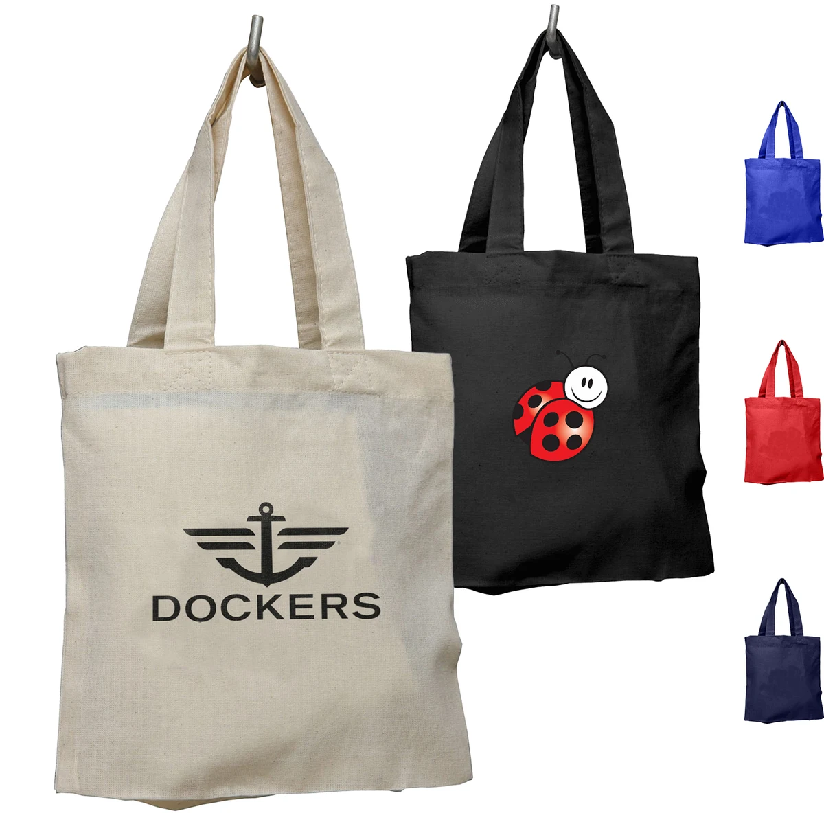 7 OZ Small Cotton Tote Bag W/ 12" Handle 1