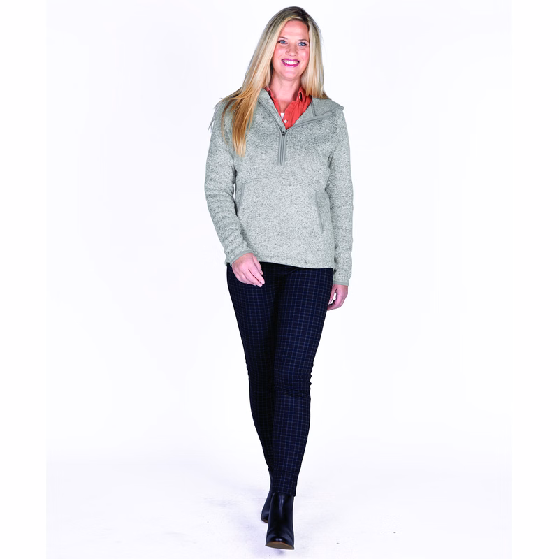 Women's Heathered Fleece Quarter Zip Hoodie