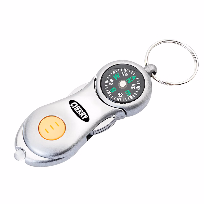 Outdoor Compass LED Flashlight Keychain