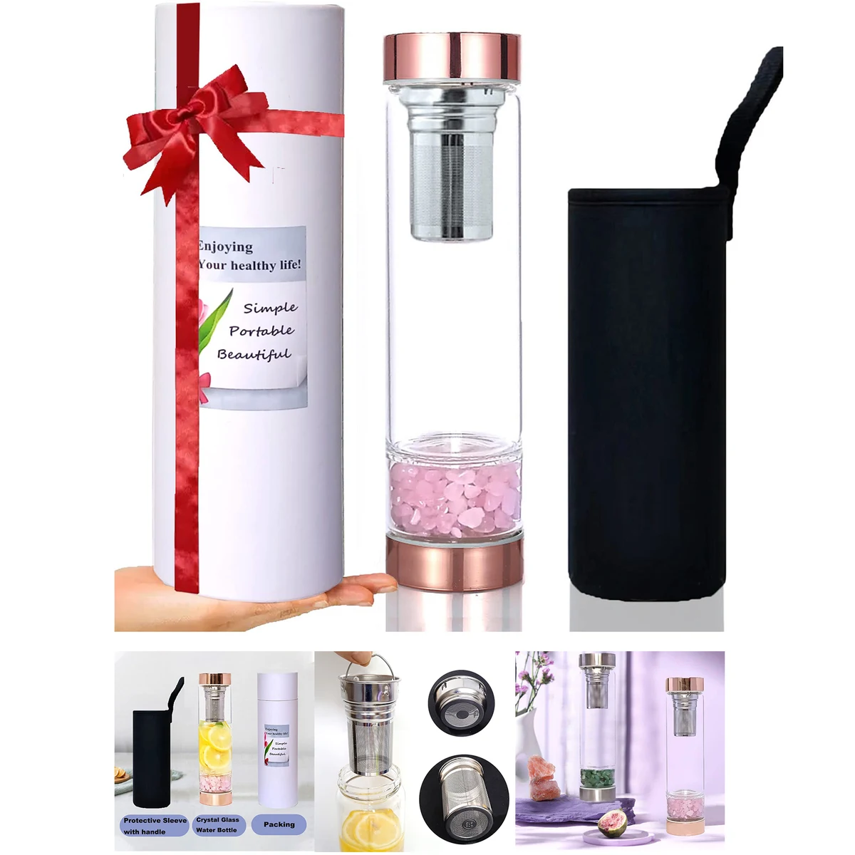 Crystal Glass Water Bottle 1