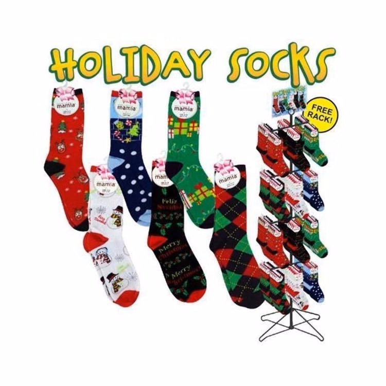 Christmas Crew Socks Display - Assorted 180 Piece