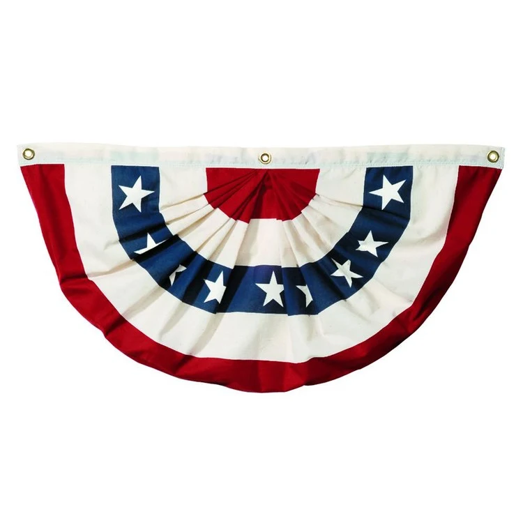 Pleated Full Fan with Stars - 3' x 6' - Nylon 1