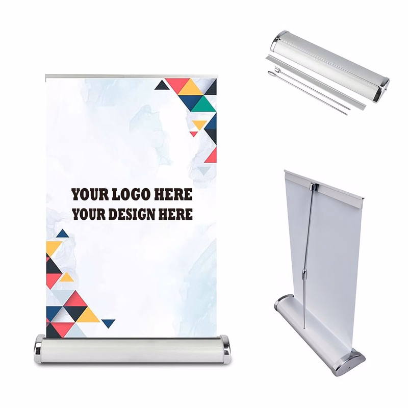 Compact Retractable Desk Banner Display
