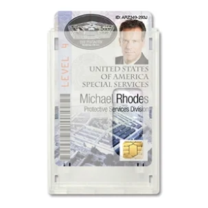 2.15" W x 3.38" H - Vertical Rigid Two-Card Holder (Blank) 1