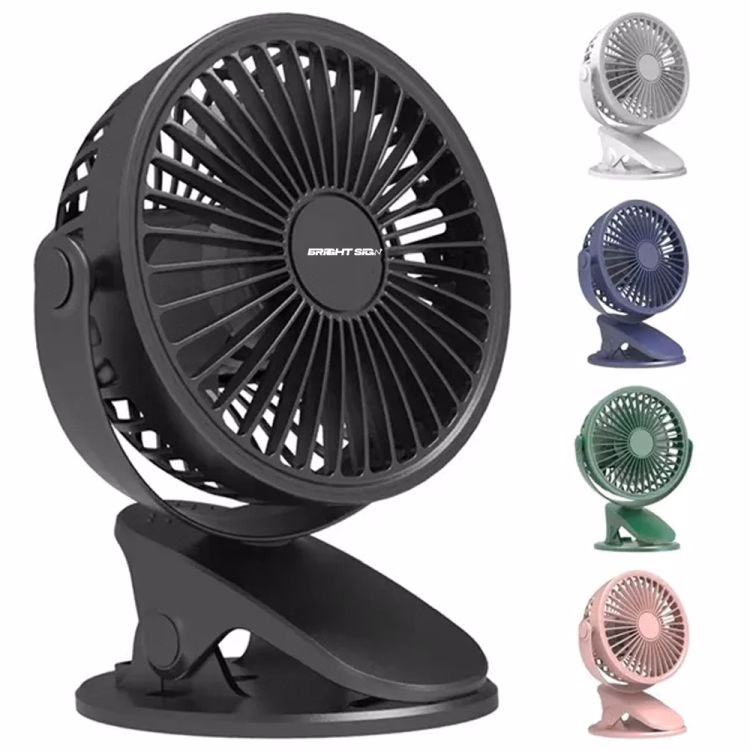 Clip-On Mini Fan with USB Rechargeable Battery