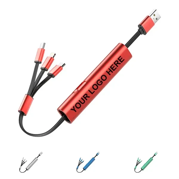 Custom Retractable 3-In-1 Multi-Charge Cable (11.81-Inch) — Compact Multi-Device Charger 1