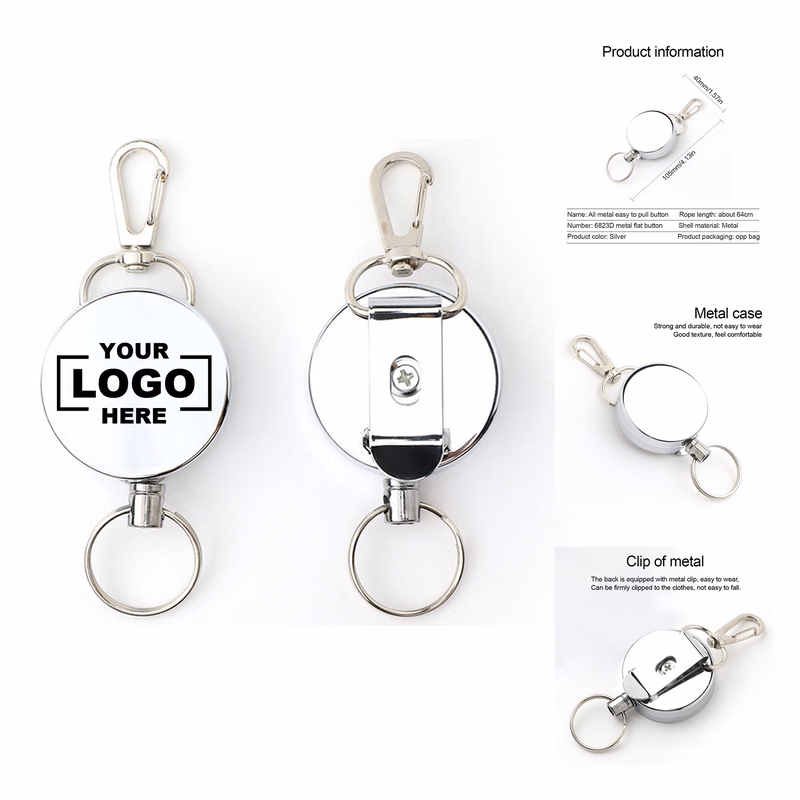 Heavy Duty Metal Badge Reel with Belt Clip for Outdoors