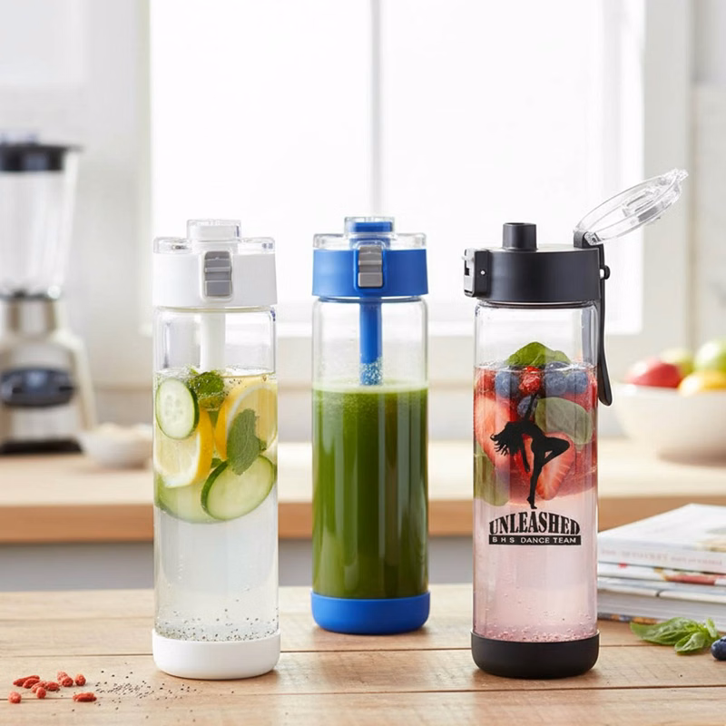 22oz. Locking Lid Glass Travel Bottle