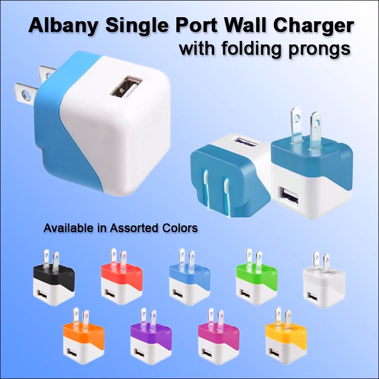 Albany Single Port Wall Charger with Folding Prongs