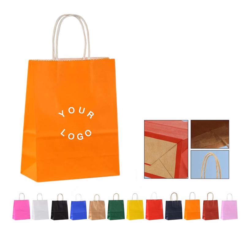 Brown Kraft Double Cup Holder Bag with Handle