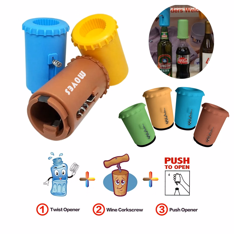 3-In-1 Magnetic Suction Press Bottle Opener