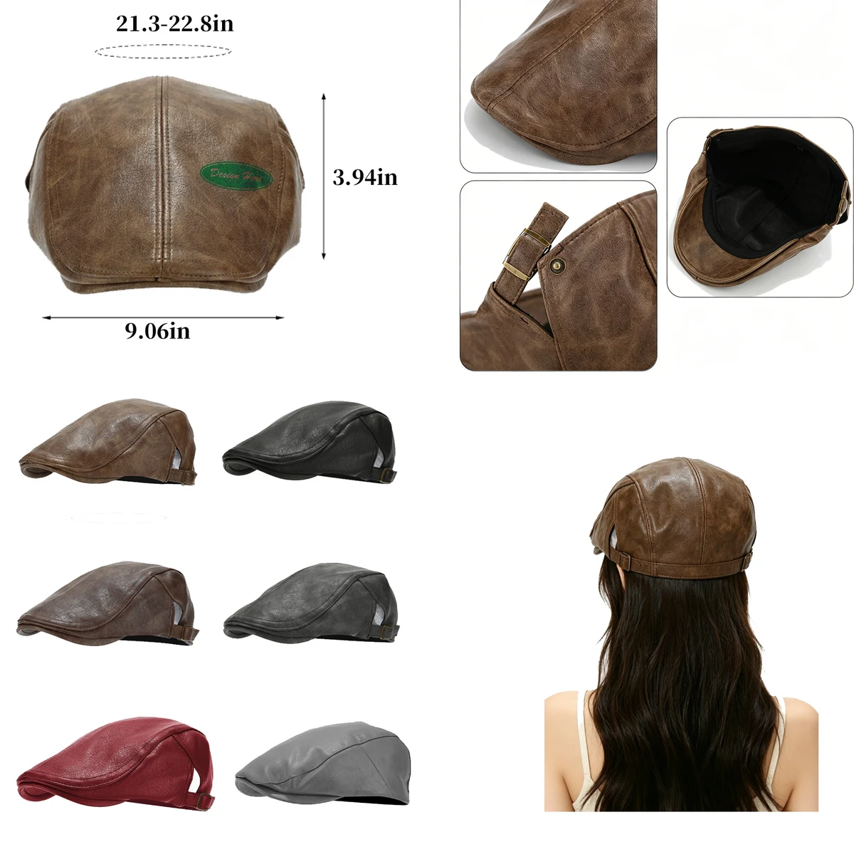 Autumn Winter American Style Leather Berets 1
