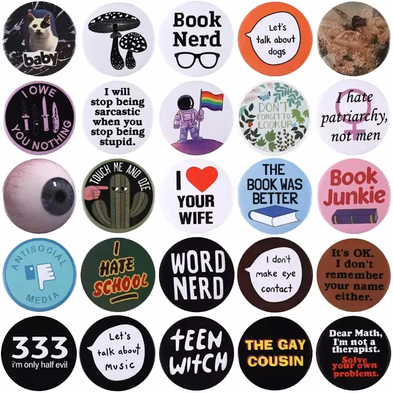 3" Round Pin-back Custom Buttons