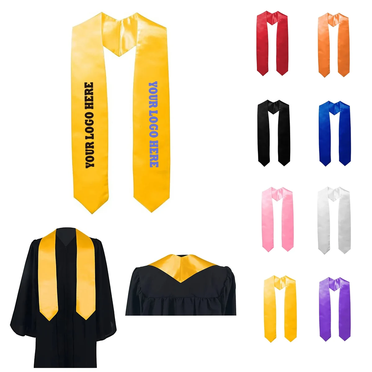 Adult Plain Graduation Stole 1