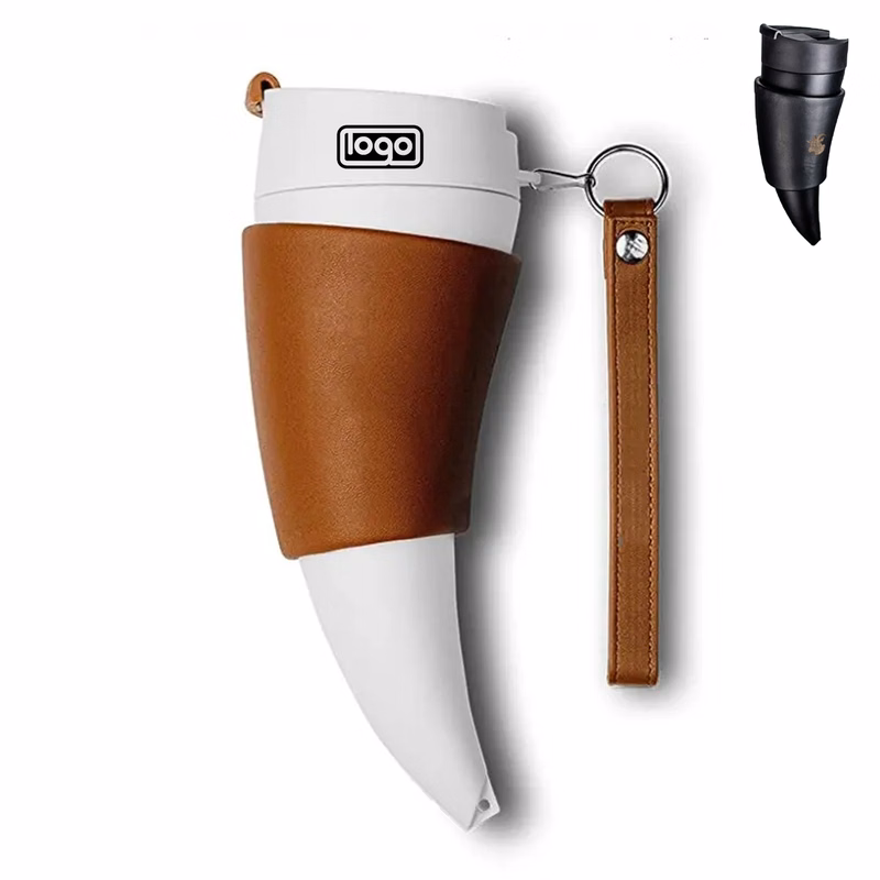 Stainless Steel Horn Shaped Cup with Carry Strap