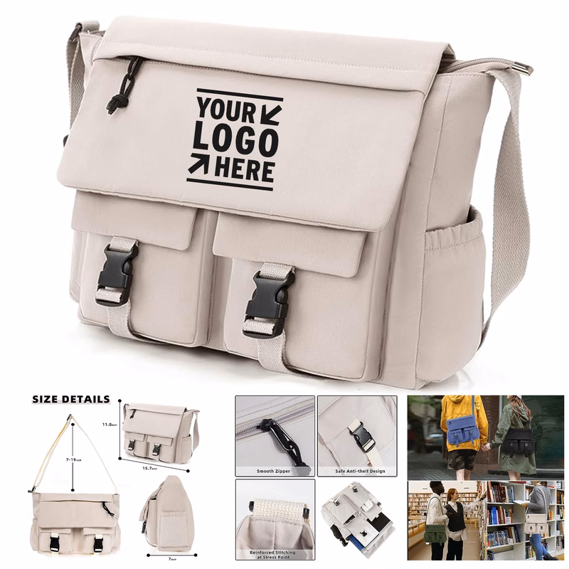 15.6 Inch Men Women Messenger Crossbody Laptop Bag Unisex Briefcases Work College Satchel