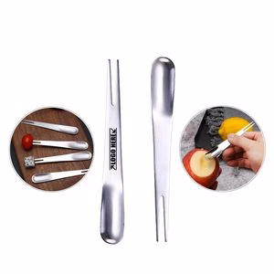 2 In 1 Silver Stainless Steel Spoon