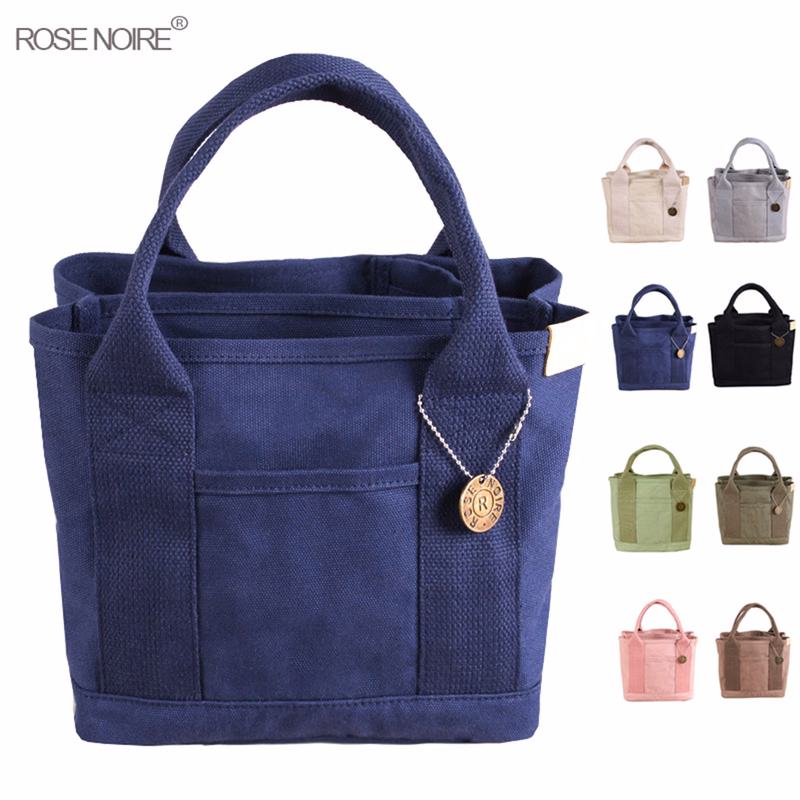Multi-Pocket Canvas Handbag
