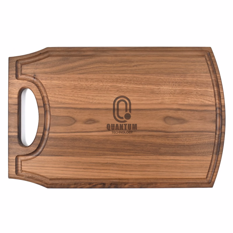 10 1/2" x 16" x 3/4" Walnut Cutting Board with Handle & Juice Groove