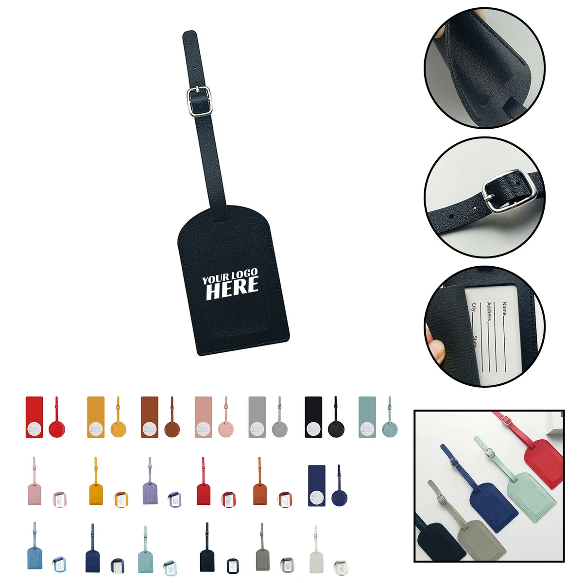 PU Leather Luggage Bag Case Tag 1
