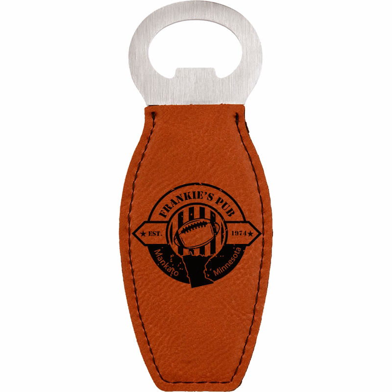 Rawhide Leatherette Bottle Opener with Magnet