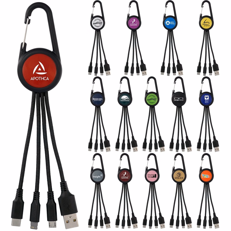 COLORFUL 3-IN-1 CARABINER CHARGING CABLE