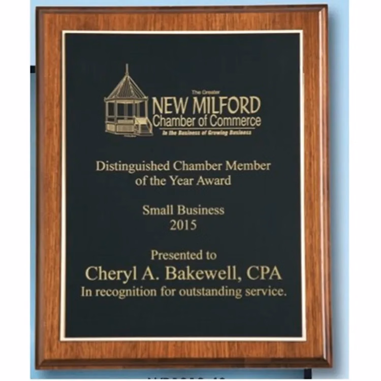 Walnut Wood Plaque/w Choice of Double Plate (12"x15")