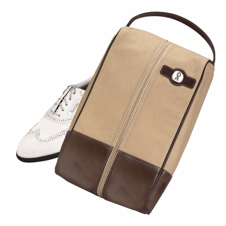 Leather & Canvas Shoe Bag