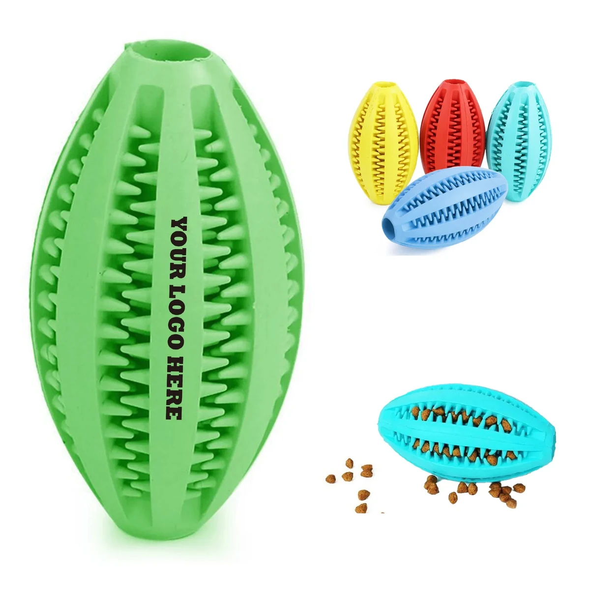 Football Shape Dog Treat Dispensing Chew Toys 1